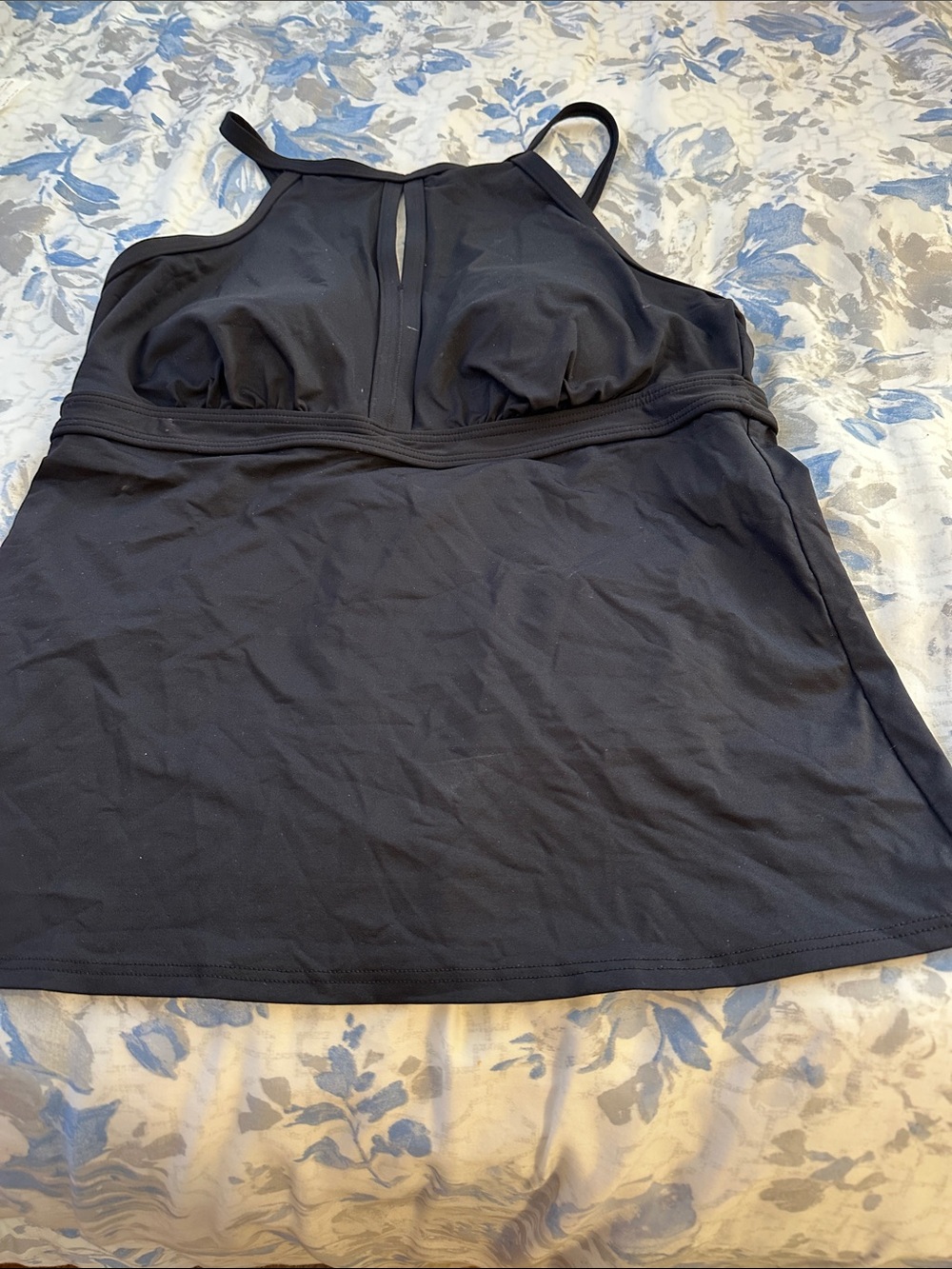Lands' End Black Tankini Top